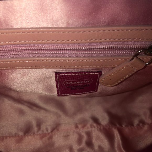 Coach Satin Mini Top Handle Leather Bag with Pave Crystals - Picture 3 of 10